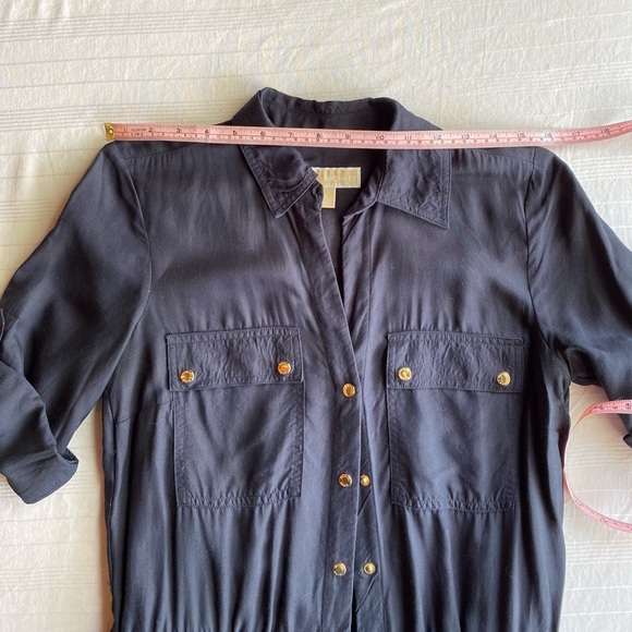 Navy Michael Kors Day Dress with Gold Buttons - Picture 4 of 8